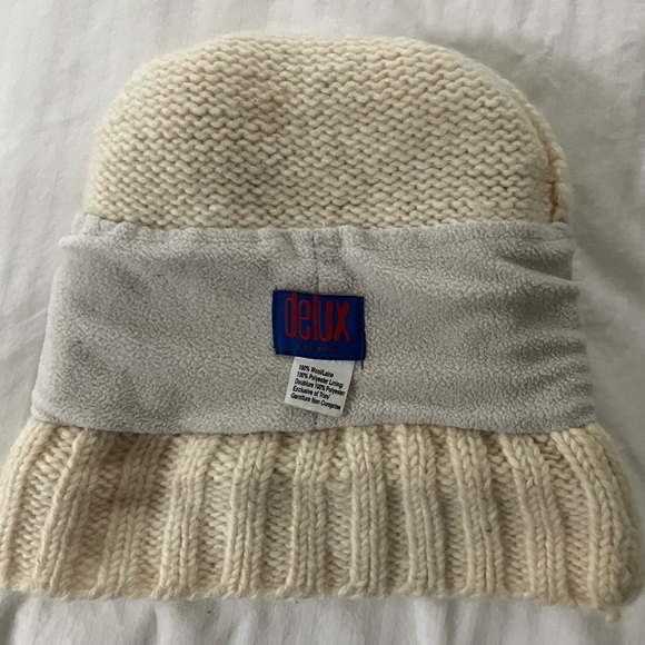 Women’s small / kids Cozy wool with lined headband Knit Beanie double pompom hat - Picture 10 of 14